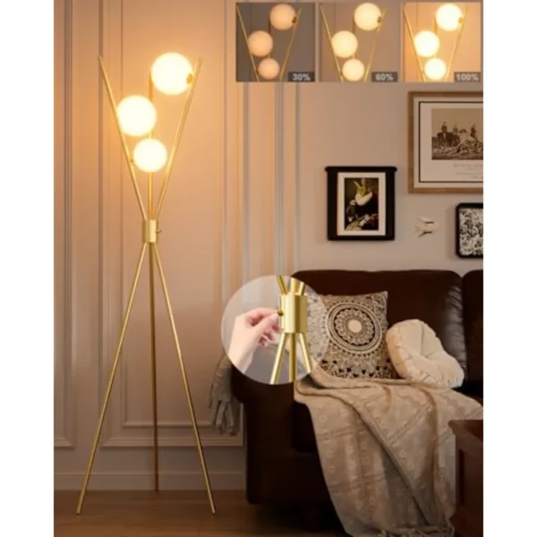 3 Globe Dimmable Tripod Floor Lamp