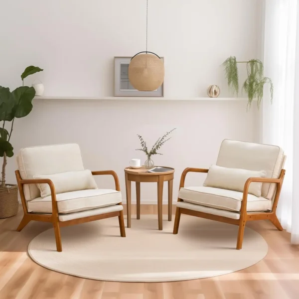 Beige Upholstered Chairs (Set of 2)