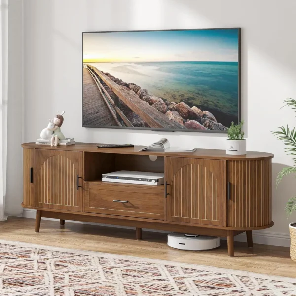 Fluted Mid-Century Modern TV Stand