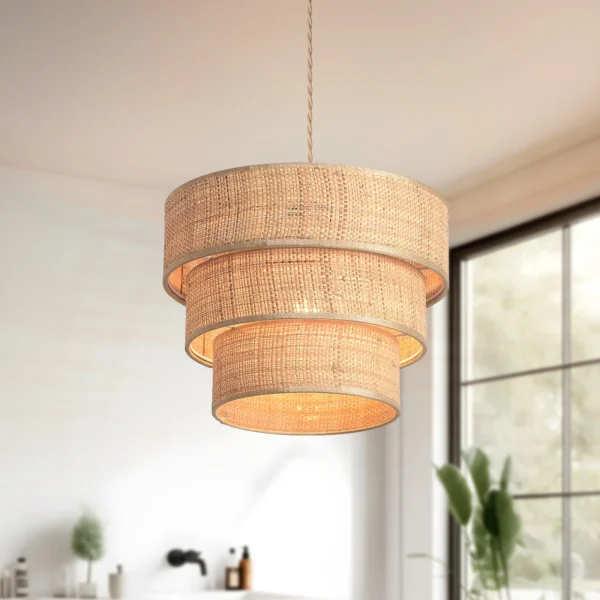 Rattan Plug-In Pendant Light