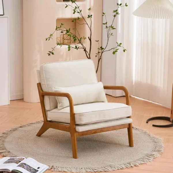 Accent Chair with Solid Wood Frame