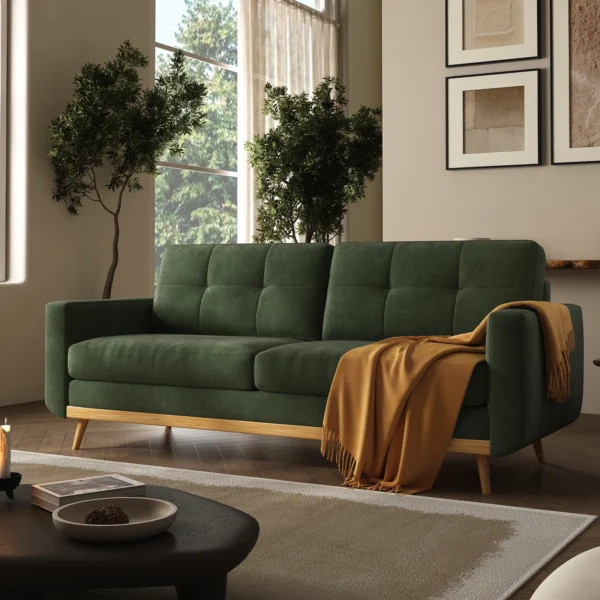 Loveseat Sofa with Wooden Legs