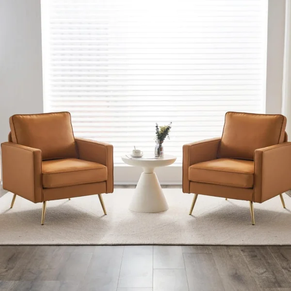 Leather Accent Chairs (Set of 2)