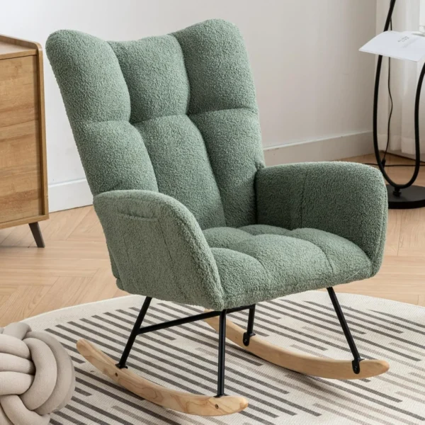 Bouclé Nursery Rocking Chair