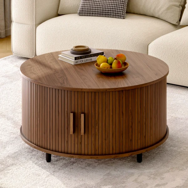 Round Coffee Table with Storage